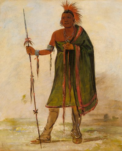Wash-ím-pe-shee, gek, een onderscheiden krijger door George Catlin