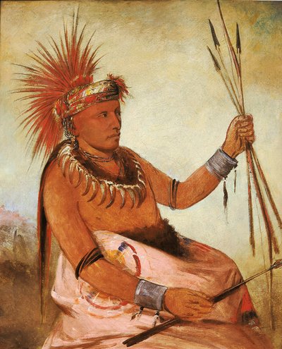 Wos-cóm-mun, bezige man, een dappere door George Catlin