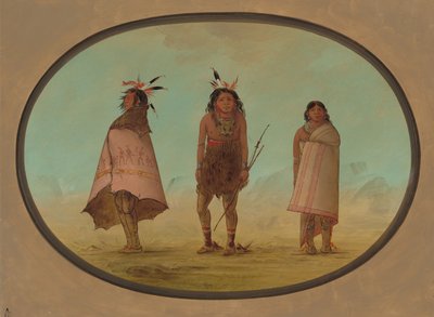 Yntah Medicijnman, een Krijger en een Vrouw door George Catlin