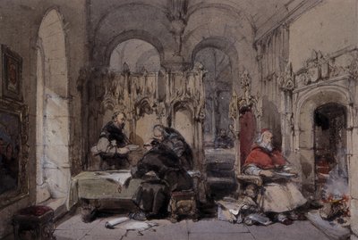 De bibliotheek van de monniken door George Cattermole