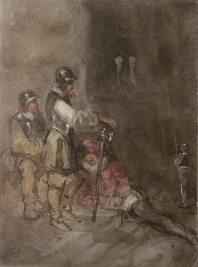 Ongeïdentificeerd Historisch Onderwerp, met Soldaten door George Cattermole