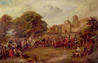 Bezoek van Koning James I aan Hoghton Tower in 1617 door George Cattermole
