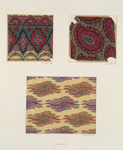Stofontwerpen voor Paisley-sjaals, c.1871 door George Charles Haite
