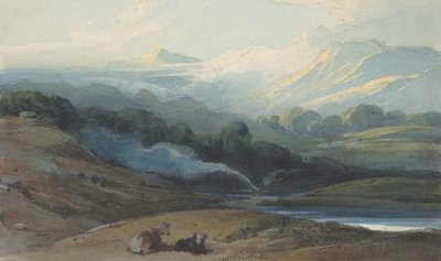 Runderen Rustend in een Bergachtig Landschap, ca. 1808-12 door George Chinnery