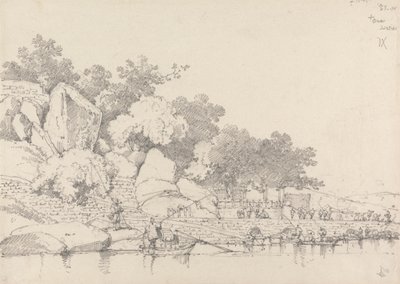 Lap House, Binnenhaven, Macau door George Chinnery