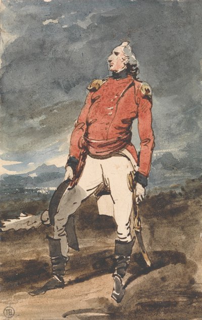 Studie voor het portret van een militaire officier door George Chinnery