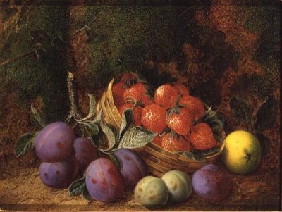 Pruimen en aardbeien door George Clare