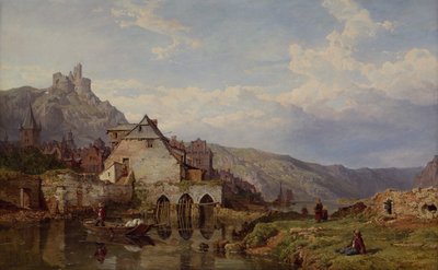 Een uitzicht op Bouvignes aan de Maas door George Clarkson Stanfield