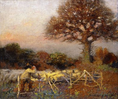 Een schaapskooi, vroege ochtend door George Clausen