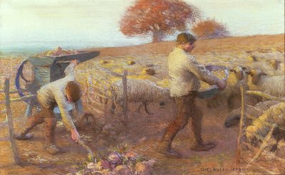 Een schaapskooi in de avond door George Clausen
