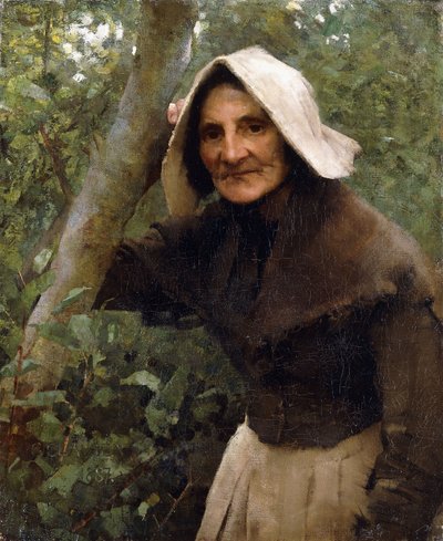 Een Arbeider Nog; Een Oude Vrouw, Noord-Lincolnshire door George Clausen