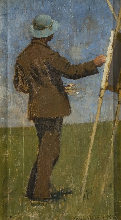 Een kunstenaar schildert buiten door George Clausen