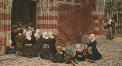 Hoogmis in een vissersdorp aan de Zuiderzee, Nederland, 1876, c. 1930 door George Clausen