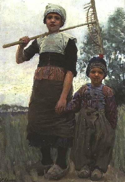 Kleine hooibouwers, Noord-Holland door George Clausen