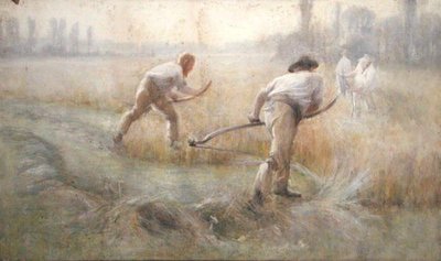 Maaien door George Clausen
