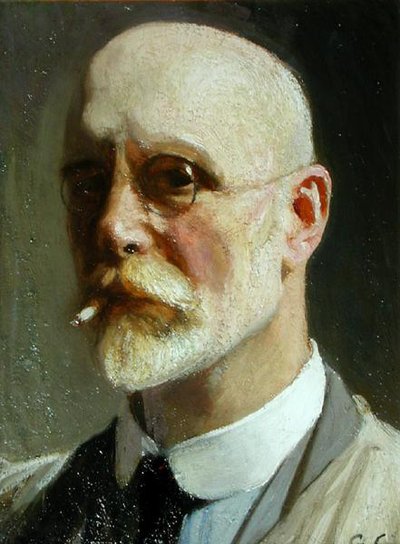 Zelfportret met Sigaret door George Clausen