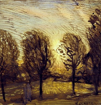Zonder titel [Studie van bomen] door George Clausen