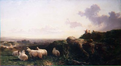 Avond op de South Downs door George Cole