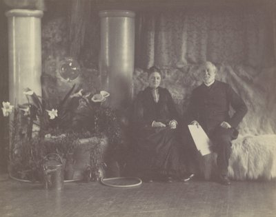 De heer en mevrouw Charles L. Tiffany in de Studio van Louis C. Tiffany, ca. 1890 door George Collins Cox