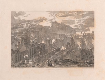 Edinburgh vanaf de Calton Hill door George Cooke