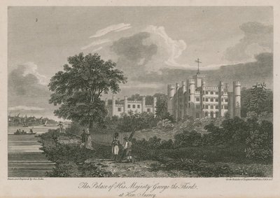 Het Paleis van Zijne Majesteit Koning George III in Kew, Surrey door George Cooke