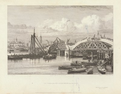 De werken van de nieuwe London Bridge door George Cooke