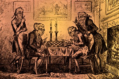 Een schaakspel door George Cruikshank