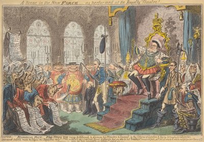 Een scène in de nieuwe klucht - zoals uitgevoerd in het Royalty Theatre! door George Cruikshank