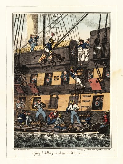 Een militie dragonder gestraft in Santiago, Kaapverdië,1828 door George Cruikshank