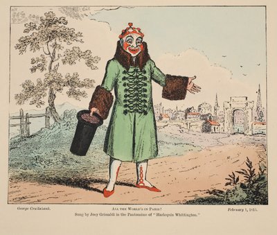Alle Werelden in Parijs!, gepubliceerd 1815 door George Cruikshank