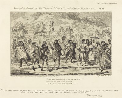 Verwachte effecten van de staking van de kleermakers door George Cruikshank