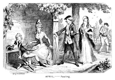 April - Foppen, ca. 1839 door George Cruikshank
