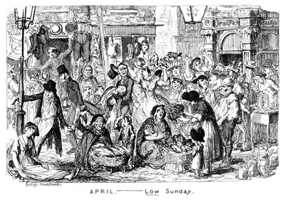 April - Lage Zondag, 19e eeuw door George Cruikshank