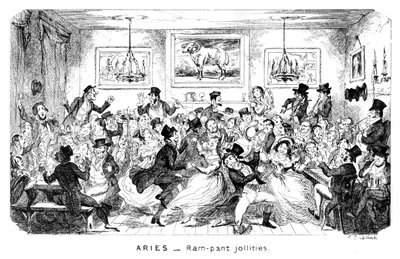 Aries - Ram-pant vrolijkheden, 19e eeuw door George Cruikshank