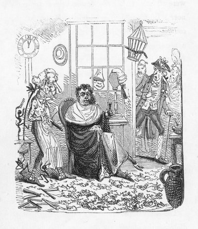 Bij de kapper door George Cruikshank