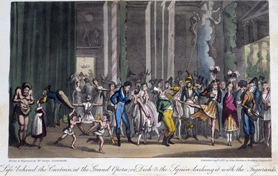 Achter de schermen van de Opera - in Life in Paris door George Cruikshank