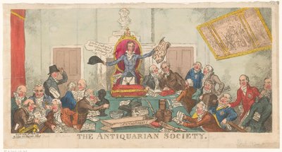 Versammlung der Society of Antiquaries door George Cruikshank