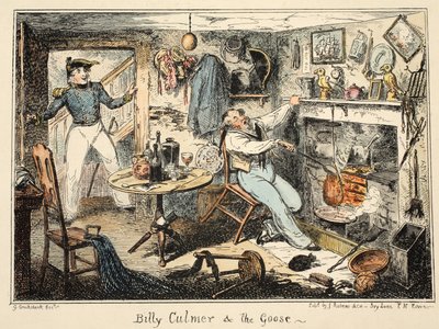 Billy Culmer & de Gans, uit Greenwich Hospital, een Serie Marine Schetsen, Beschrijvend het Leven van een Oorlogsschip Man door George Cruikshank