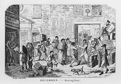Tweede Kerstdag (gravure) door George Cruikshank