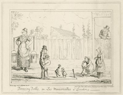 Dansende poppen of Les Marionettes a Londres door George Cruikshank