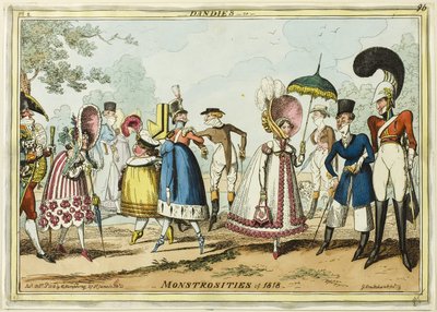 Dandies of monstrositeiten van 1818 door George Cruikshank