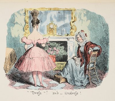 Kleding en ontkleding, gepubliceerd 1832 door George Cruikshank