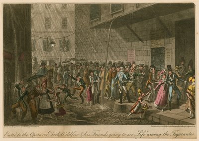 Entre naar de Opera; of, Dick Wildfire en zijn vrienden gaan het leven zien onder de Figurantes door George Cruikshank
