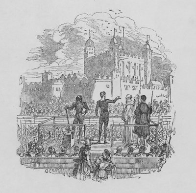 Executie in de Tower of London door George Cruikshank
