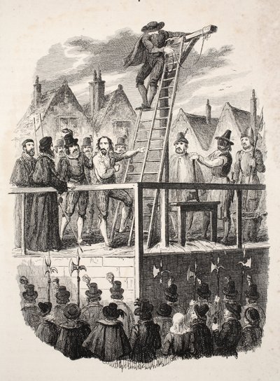 Executie van Guy Fawkes, pub. 1841 door George Cruikshank