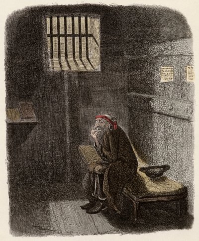 Fagin in zijn dodencel - Fagin in de veroordeelde cel - Illustratie voor 