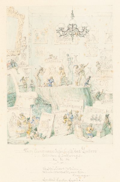 Feeënkenners Inspecteren de Tekeningenverzameling van de Heer Frederick Locker door George Cruikshank