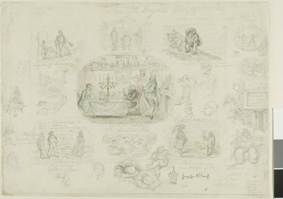 Mode en angsten van 1829 (recto); Engelen altijd helder en mooi (verso) door George Cruikshank