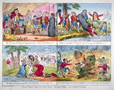 Vier Zichten Genomen in de Parken door George Cruikshank