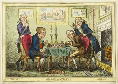 Schaakspel door George Cruikshank